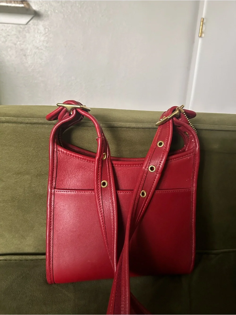 Vintage Red Coach Legacy Crossbody Bag #9997